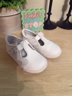 Keds White Girls T-Strap Mary Jane Shoes